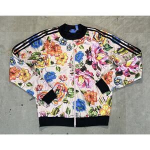 Adidas X Farm Rio Trefoil Floral Track Bomber Jacket Women's Size M (BR5114)